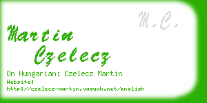 martin czelecz business card